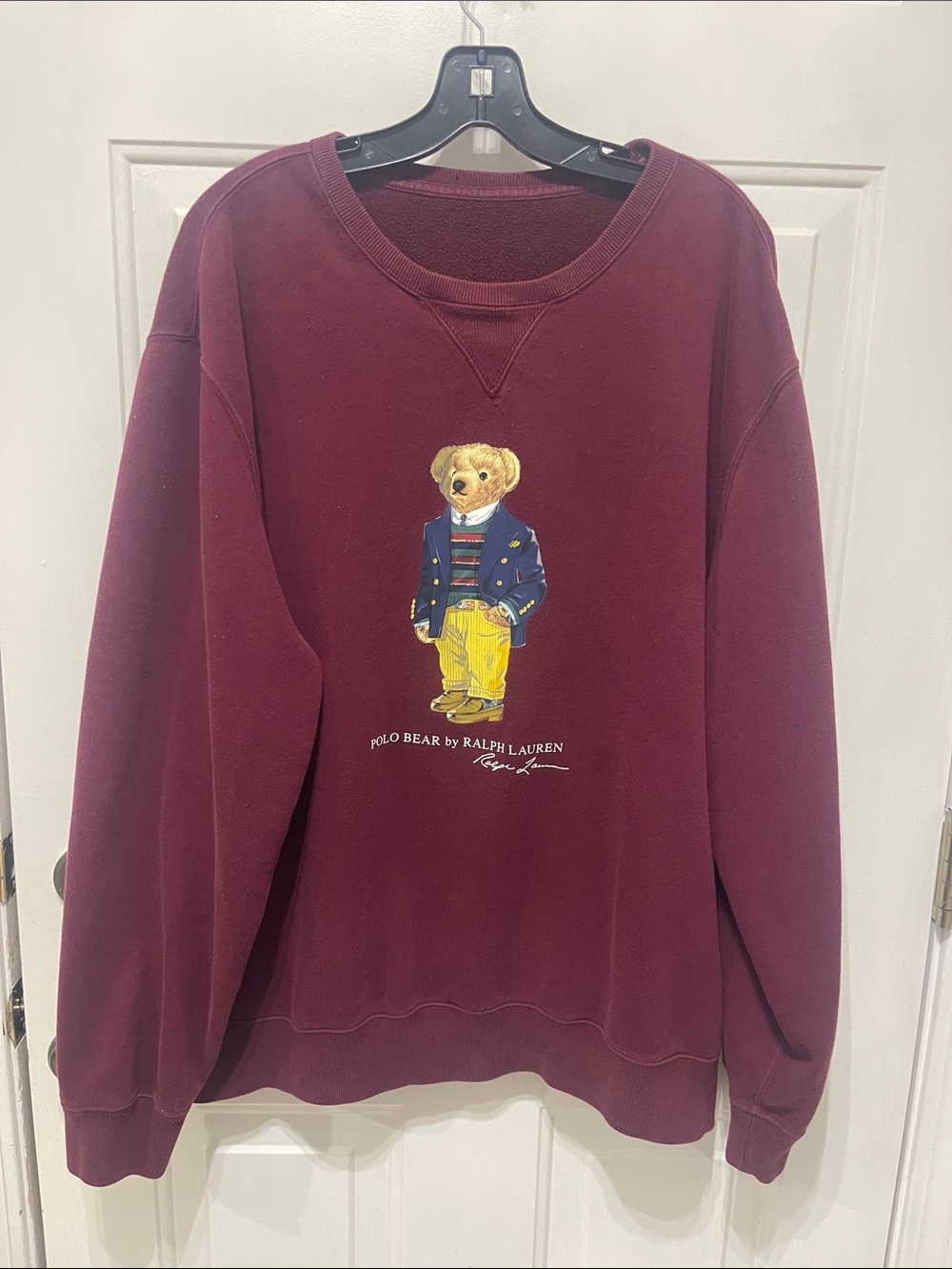 $168 Polo Bear by Ralph Lauren Burgundy Sweatshirt Size XXL